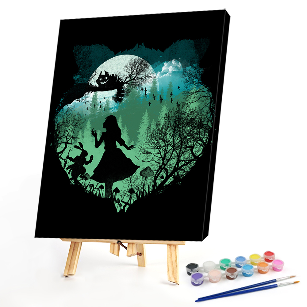 

40*50CM - Paint By Numbers - Blackboard Cartoon Figure, 501 Original