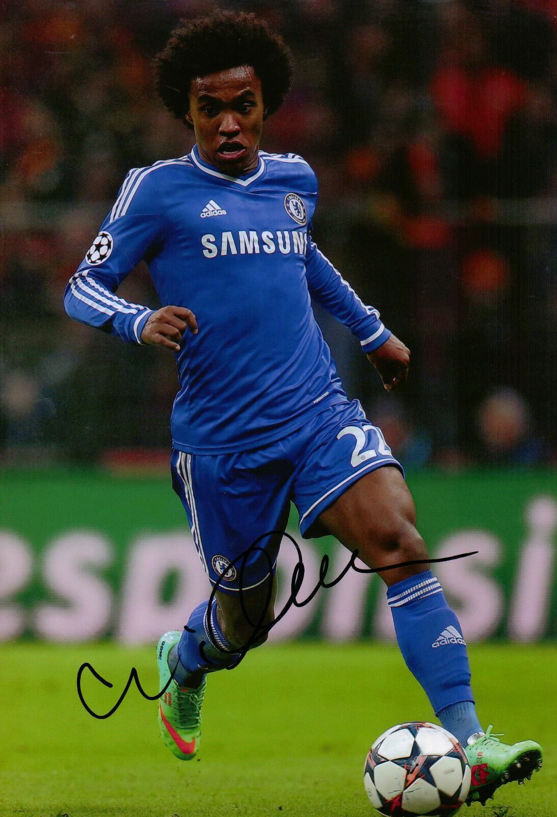 Willian Genuine Hand Signed Autograph In Person 12X8 Photo Poster painting Chelsea F.C (1733)