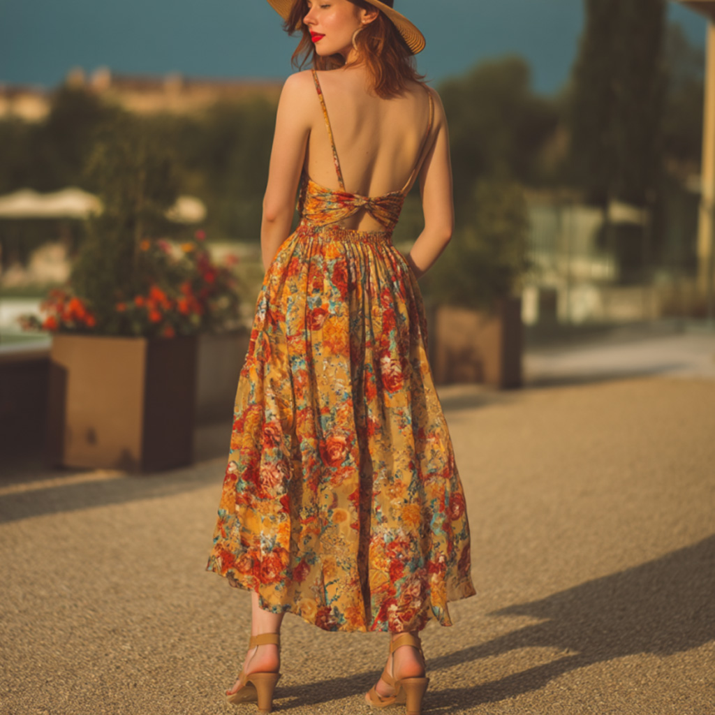 Floral Elegance In A Summer Stroll
