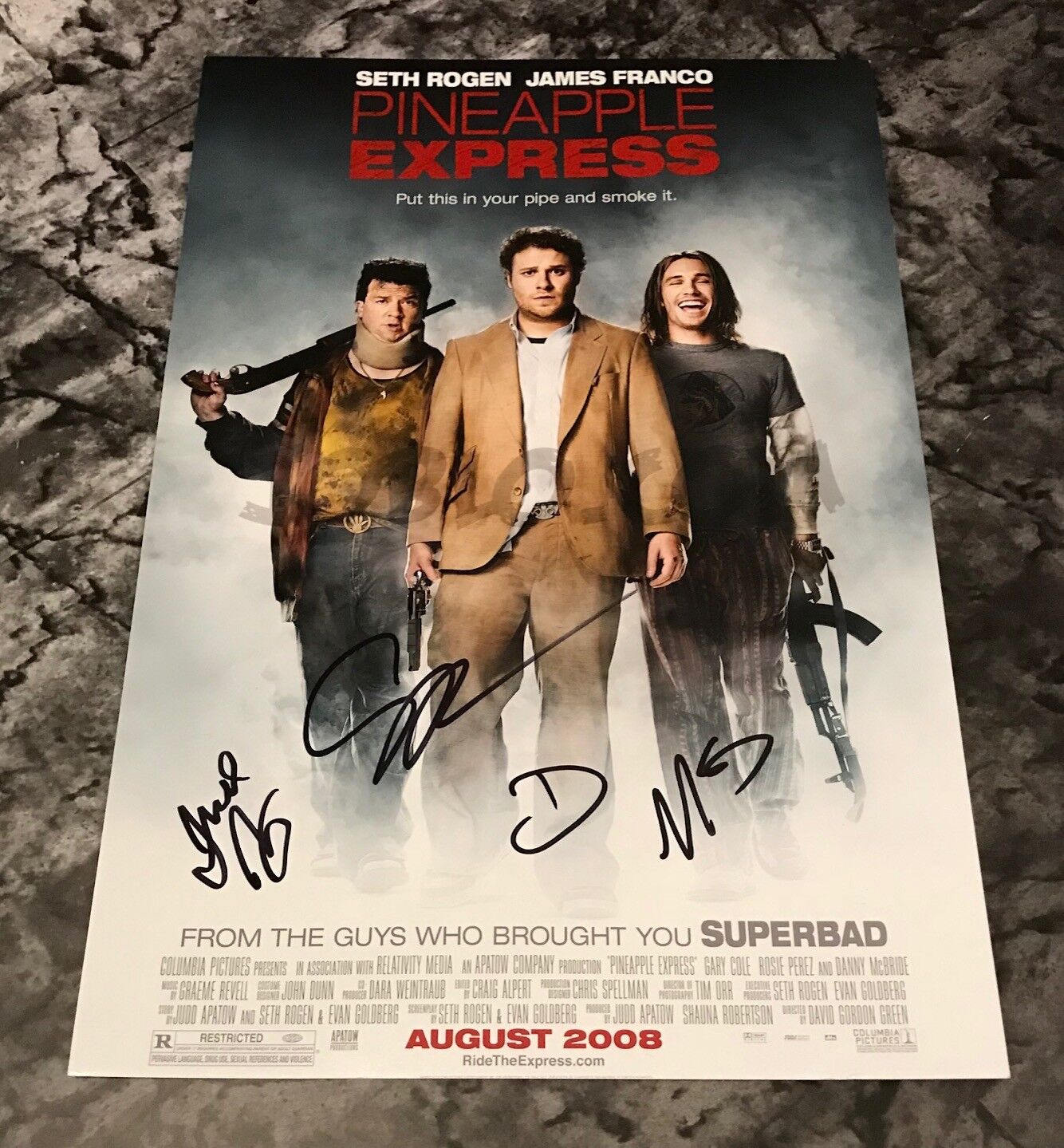 GFA Judd Apatow Danny McBride * PINEAPPLE EXPRESS * Cast Signed 12x18 Photo Poster painting COA