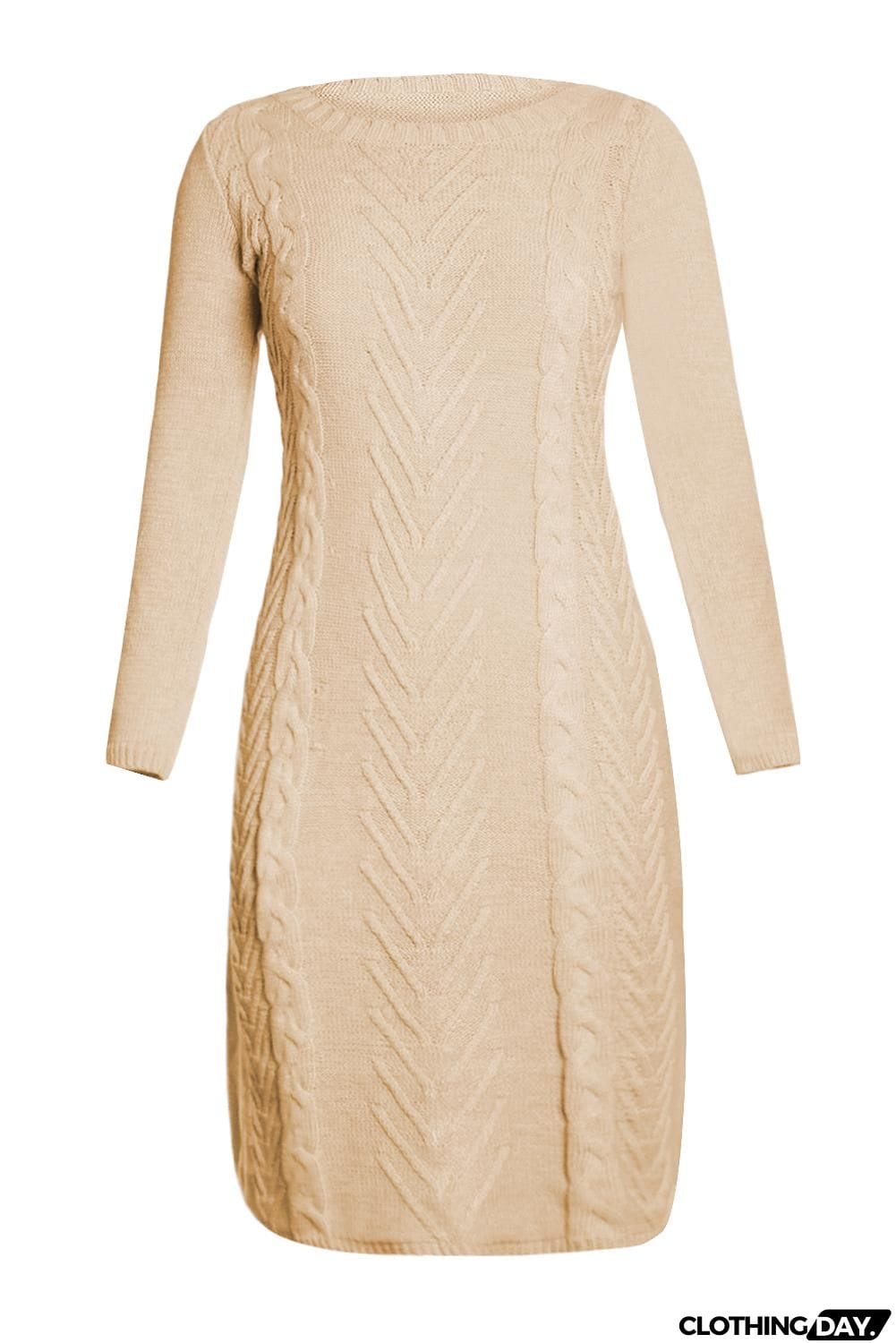 Coffee Womens Hand Knitted Sweater Dress