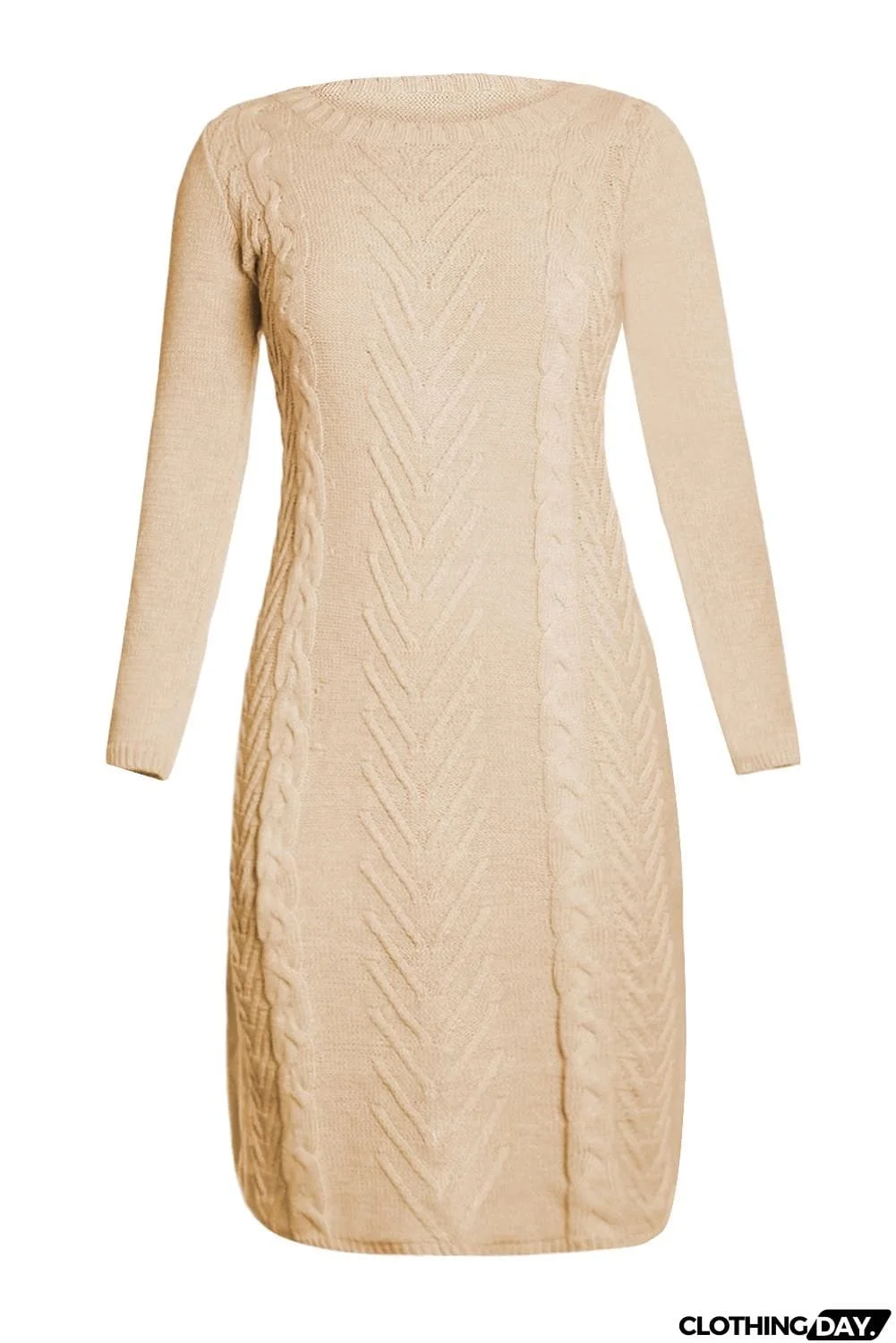 Coffee Womens Hand Knitted Sweater Dress