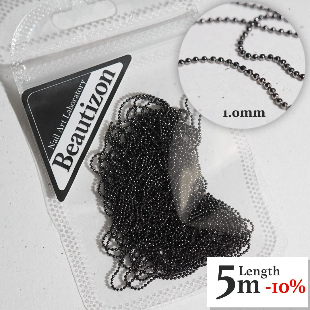 Nail Chain 0.8mm/1.0mm Rose Gold Silver Pixie Stone Decorations Accessory Metal Steel Ball Chain Nail Art Jewelry-Nail Inspo