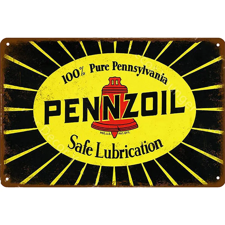 Pennzoil - Vintage Tin Signs/Wooden Signs - 7.9x11.8in & 11.8x15.7in
