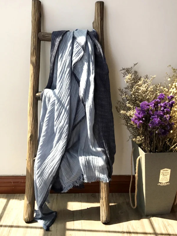 Pleated Artistic Retro Shawl Scarf hjn Shicloths