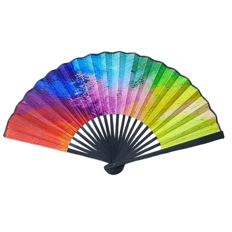 Halloween Chinoiserie Leopard Skull Bamboo Fan Fans & Heating