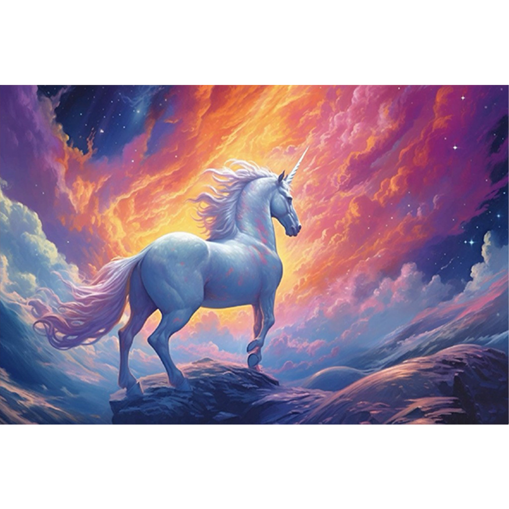 Unicorn 30*40CM(Canvas) Full Round Drill Diamond Painting