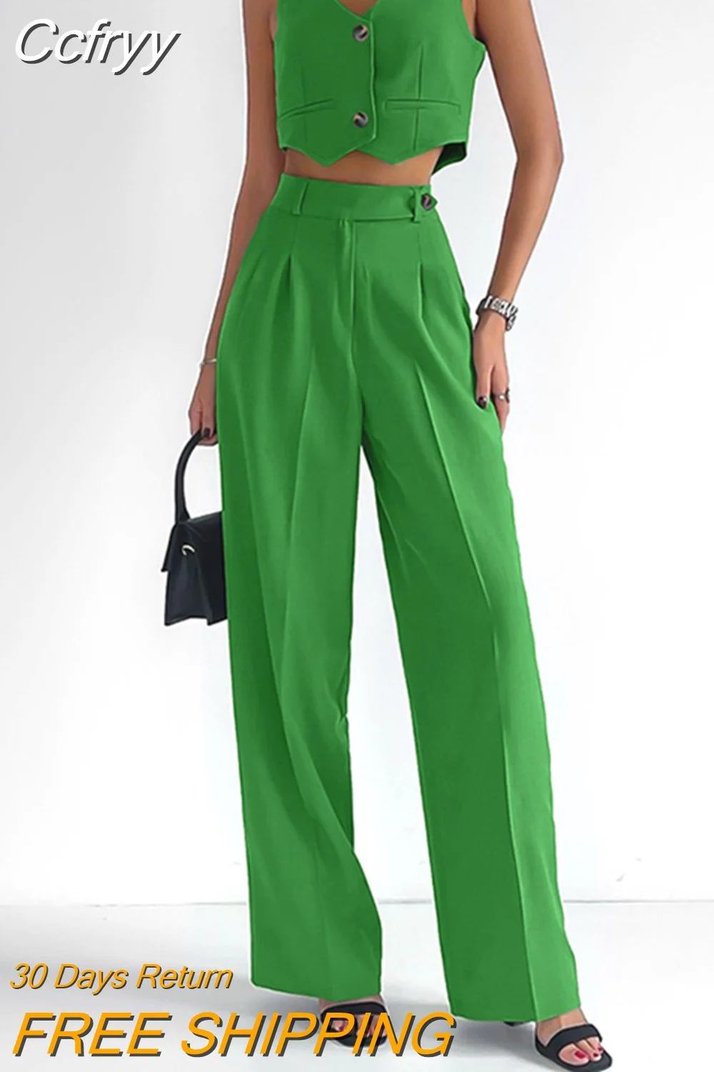 huibahe Summer Linen Pants Sets Women 2 Pieces Elegant Office Lady V-Neck Crop Tops Fashion Green Party Silm Straight Pants Suits