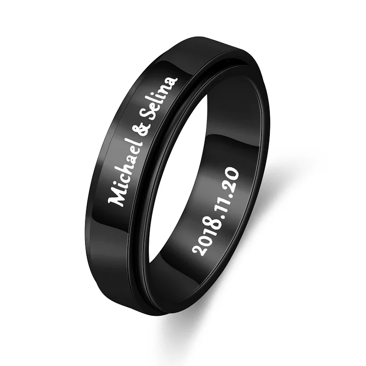 Personalized Fidget Ring Anxiety Spinning Ring Promise Ring For Him