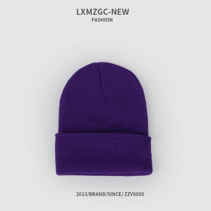 Pure Color Double-layer Warm Korean Style Knitted Hat