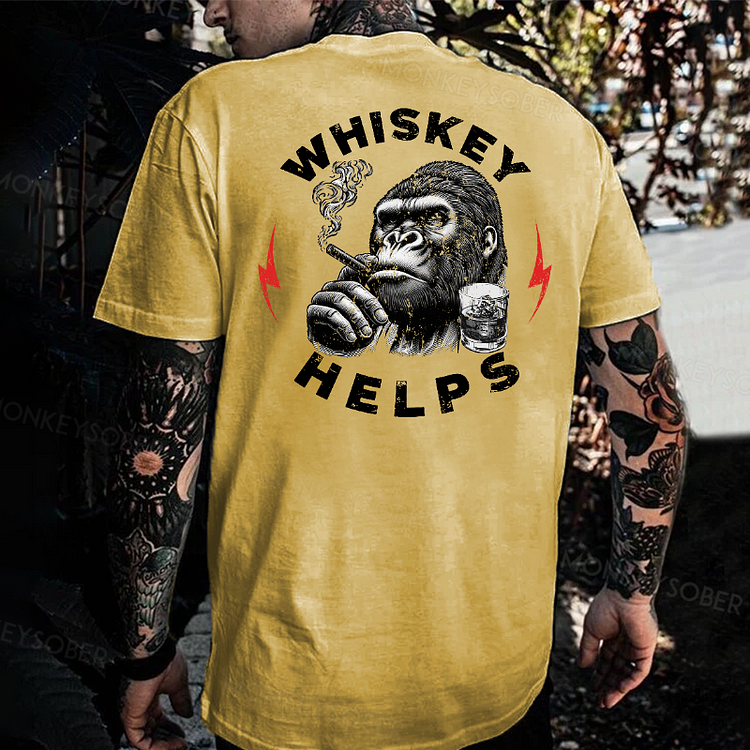 Whiskey Helps Monkey T-shirt