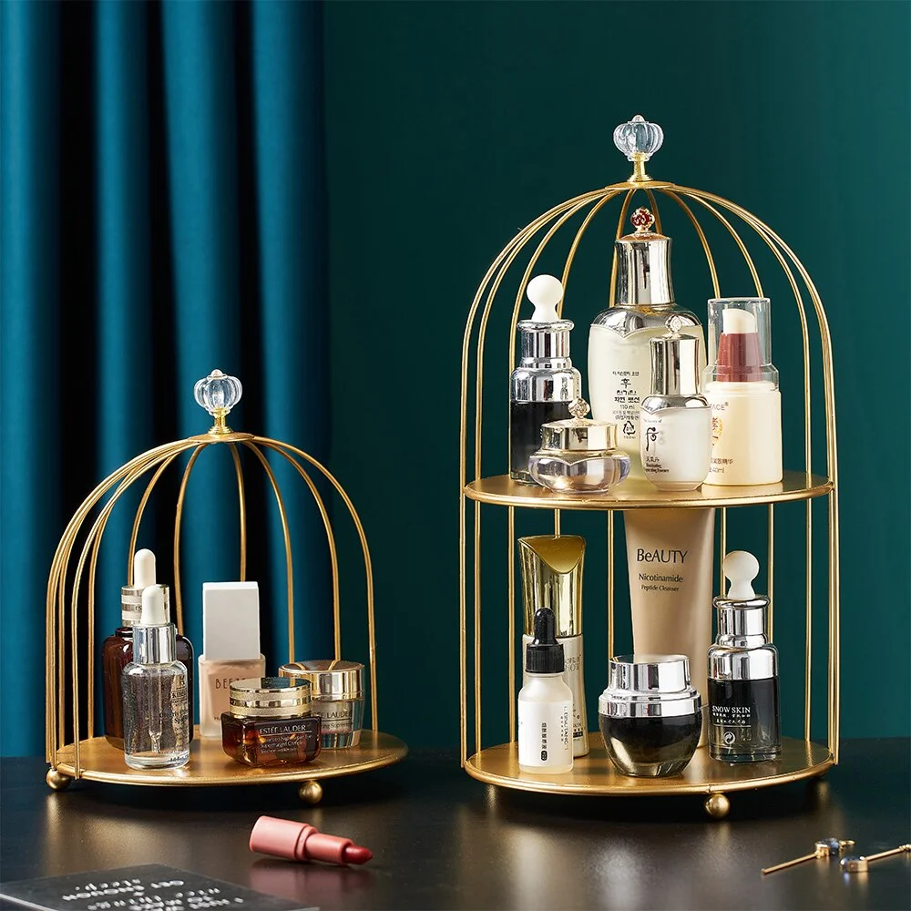 Nordic Cosmetic Containers Golden Storage Home Decor Bedroom Desk Decoration Accessories Perfume Organizer Jewlery Organizer