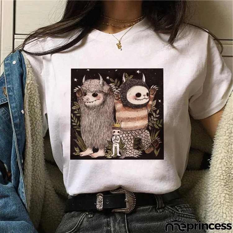 Women Fashion Floral Graphic Print Short Sleeve T-Shirt