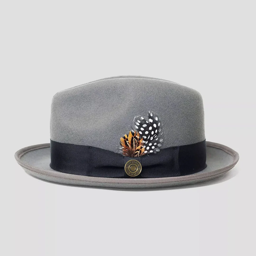 HatsFashion Ranch HatsFashion  Bikary Fedora &ndash; Grey/Dark Olive [Fast shipping and box packing]