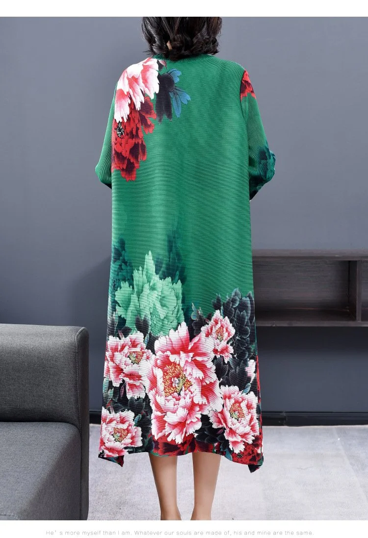 Fashion and Elegant Nine-Sleeve Mid-length Loose Dress