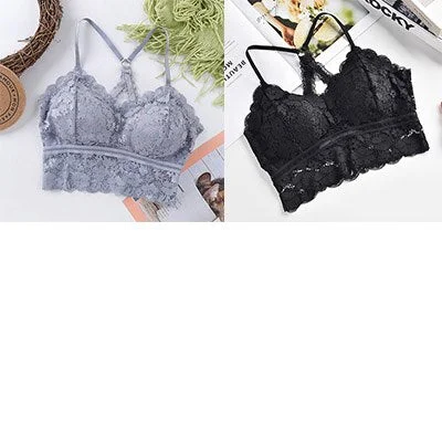 Women Bralette French style lace sexy beauty back bra girl underwear deep V underwear without underwire soft thin seamless bra