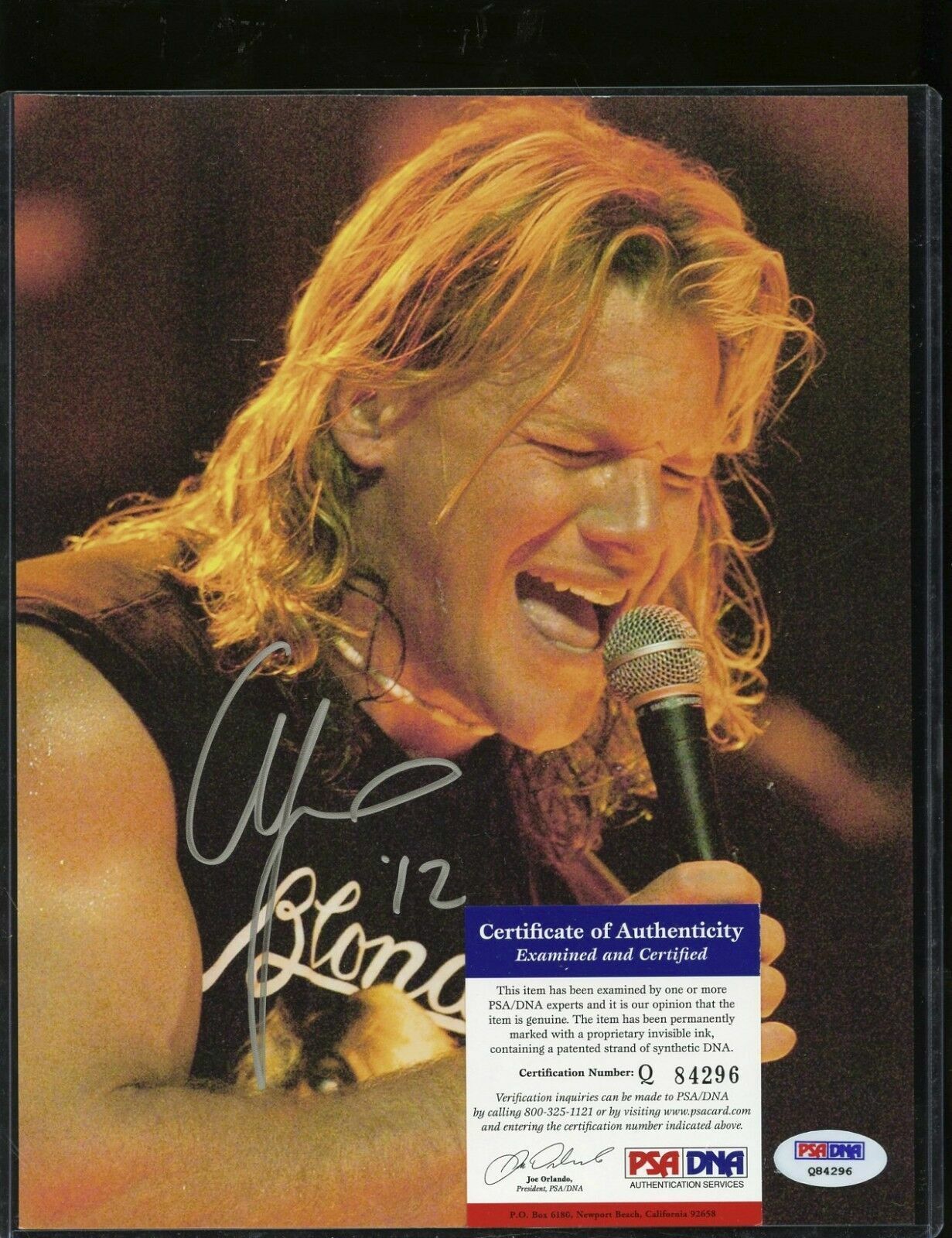 Chris Jericho in Fozzy signed 8x10 autographed Photo Poster painting AEW / WWE PSA COA (A)