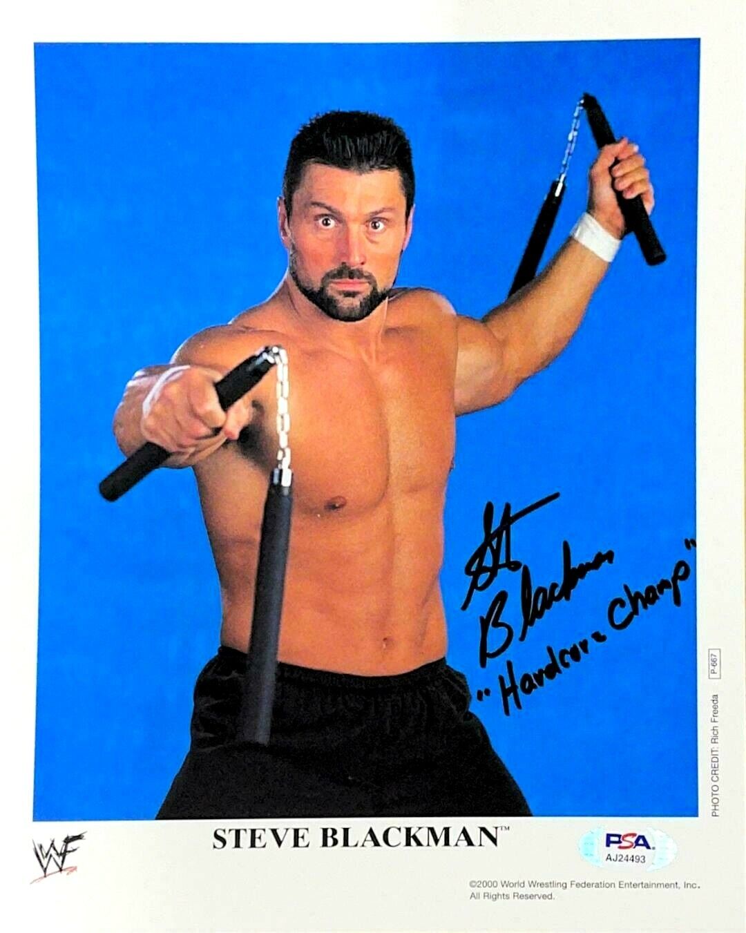 WWE STEVE BLACKMAN P-667 HAND SIGNED AUTOGRAPHED 8X10 PROMO Photo Poster painting WITH PSA COA 2