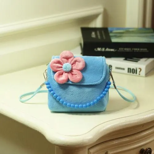 2019 Brand New Lovely Baby Girls Kids 3D Flower Mini Zipper Shoulder Messenger Purse Bag Leopard Candy Color Coin Purses Gift
