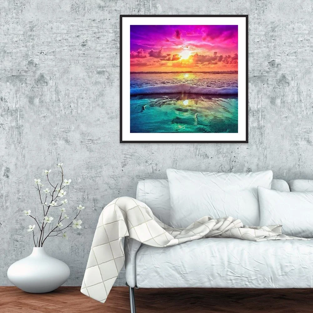 Diamond Painting - Full Round Drill - Sunset Sea(30*30cm)