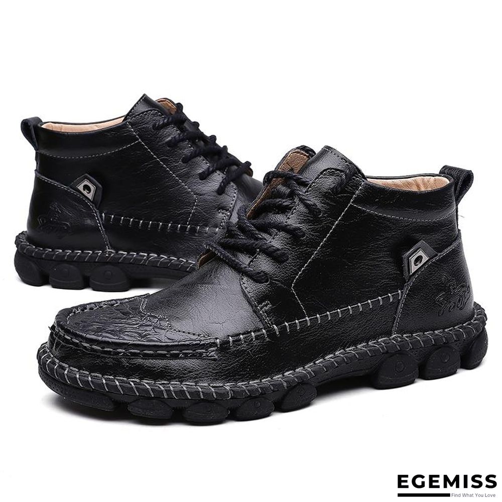 Cow Split Leather Men Boots Comfortable Boots Men Footwear Rubber Ankle Boots Men's Shoes | EGEMISS