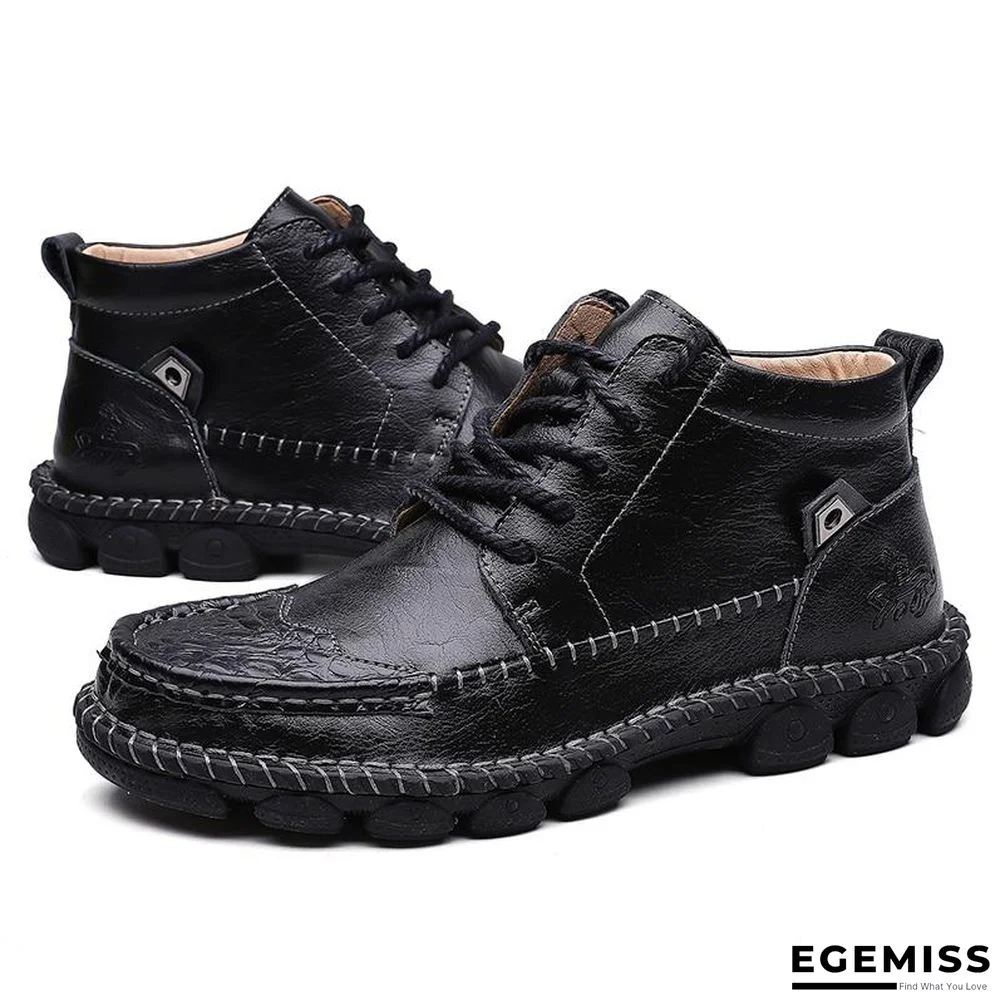 Cow Split Leather Men Boots Comfortable Boots Men Footwear Rubber Ankle Boots Men's Shoes | EGEMISS