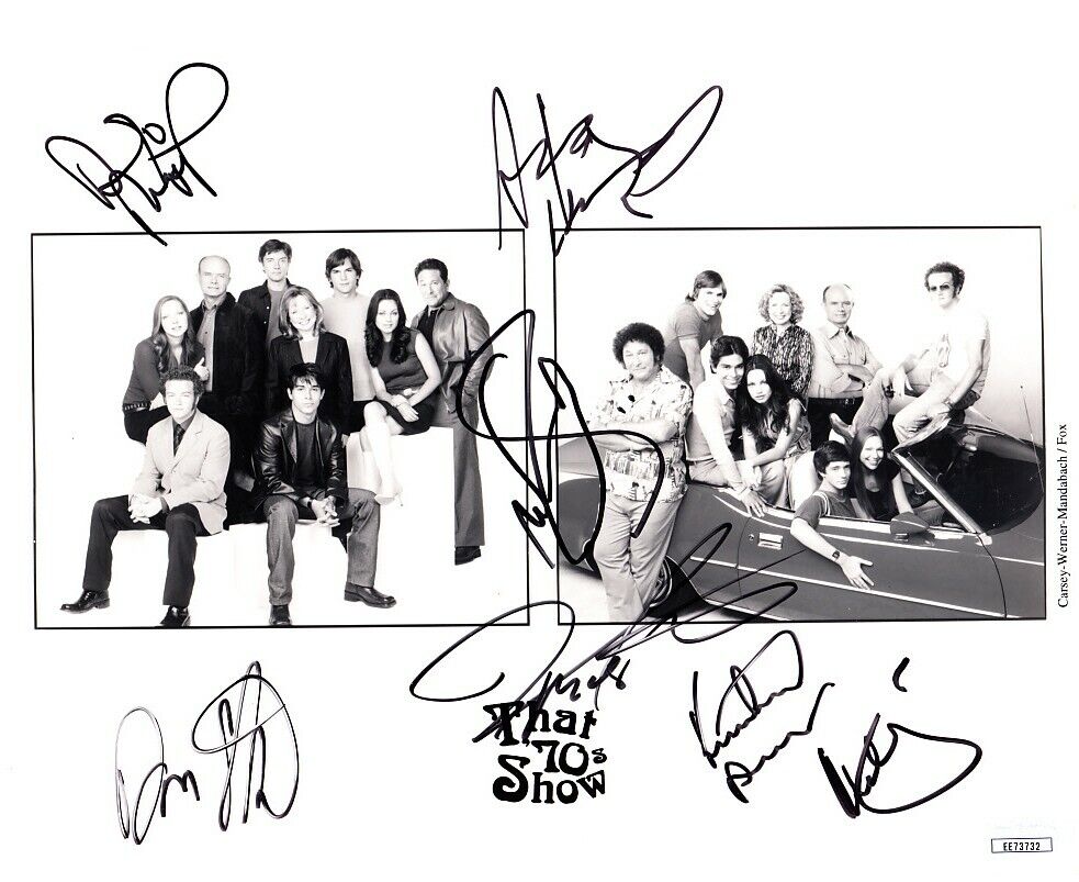 That '70s Show cast signed 8x10 Photo Poster painting Mila Kunis Ashton Kutcher Masterson +4 JSA