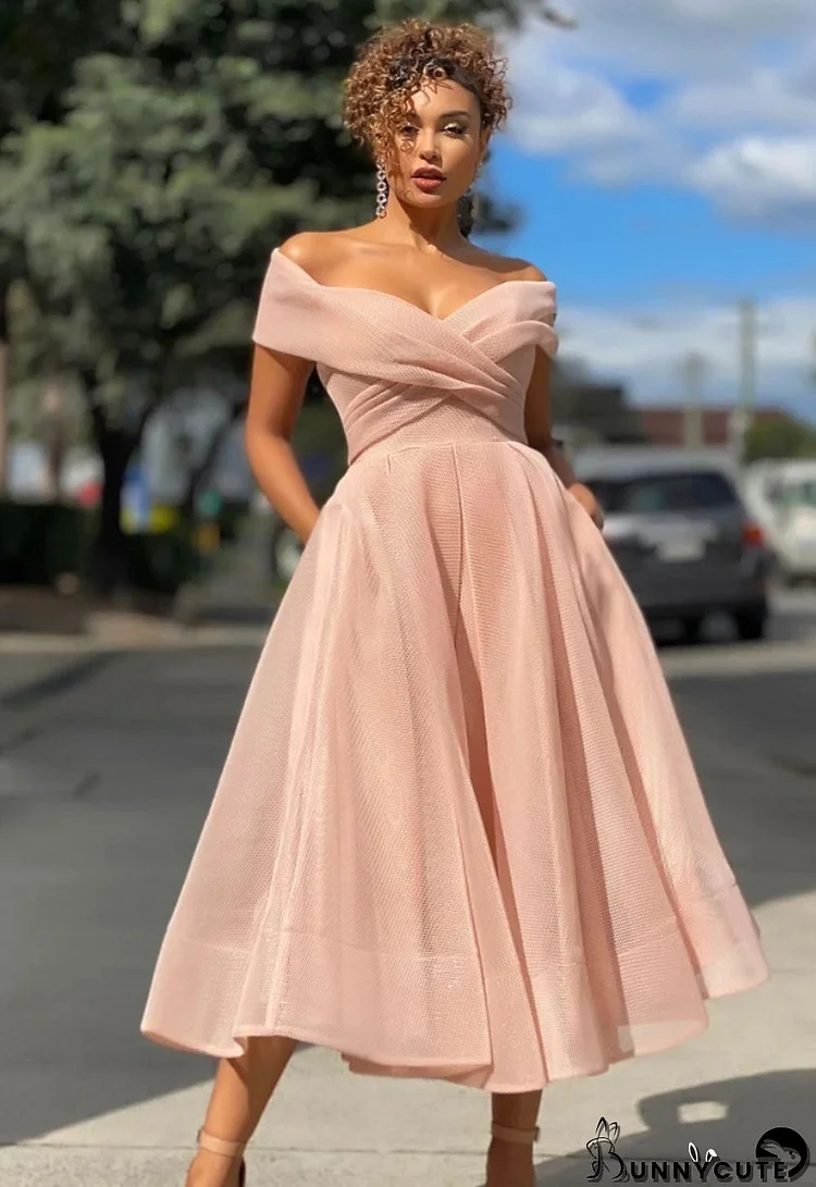 Summer Formal Pink Strapless High Waist Prom Dress