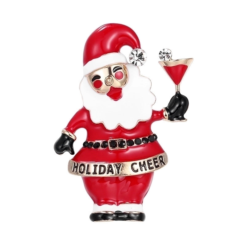 Fashion Pin Christmas Tree Alloy Plating Rhinestones Women’S Brooches