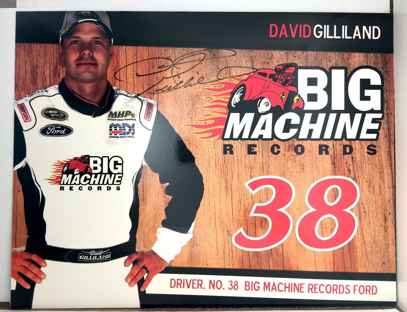 David Gilliland Signed 8.5x11 Photo Poster painting Promo Hero Card Postcard NASCAR  SHIP Au