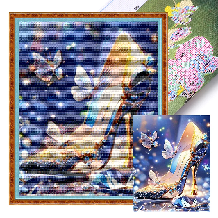 Butterfly High Heels 11CT (40*50CM) Stamped Cross Stitch gbfke