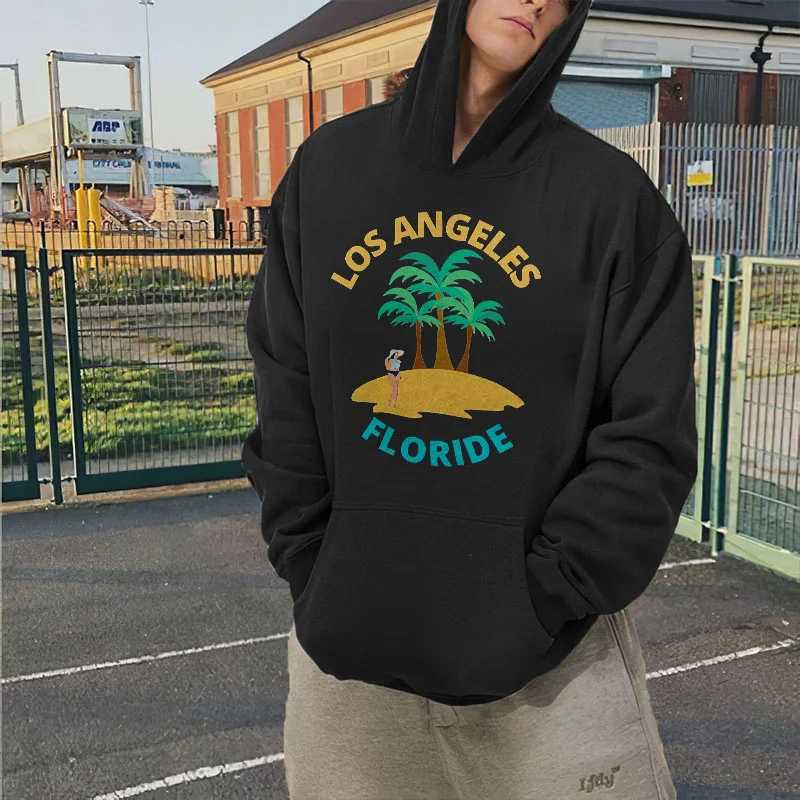 Laos Angeles Florida Printed Men Casual Printed Hoodie