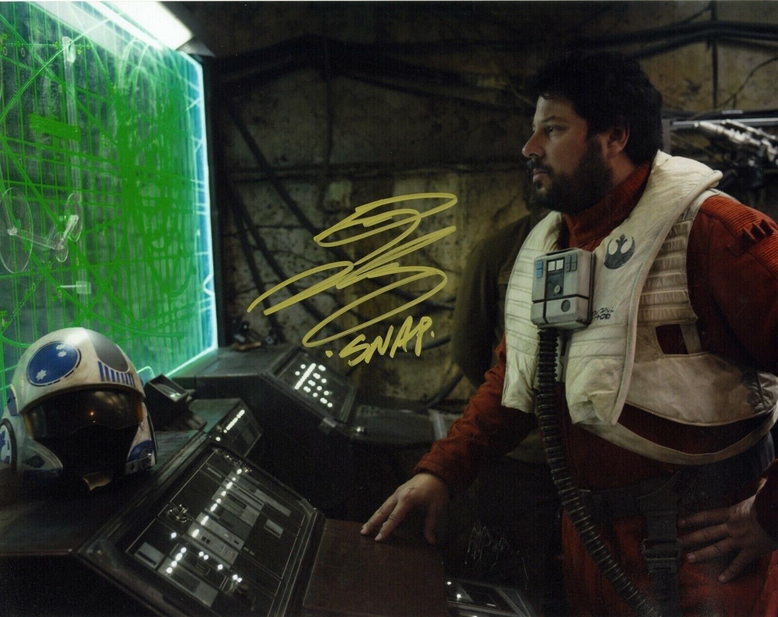 Star Wars actor Greg Grunberg signed 14x11 movie Photo Poster painting