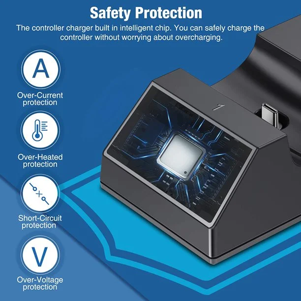 DinoFire PS5 Controller Charger Station compatible with Playstation 5 Controller with Fast Dual Charging Dock Station