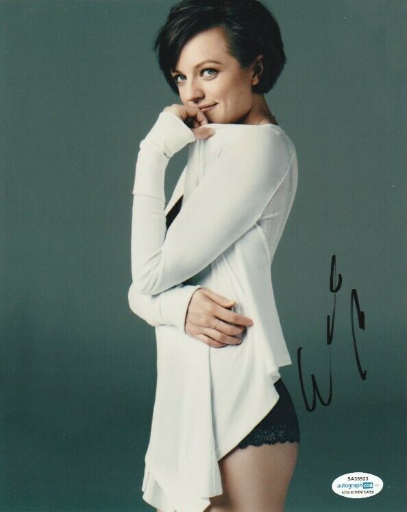 SEXY ELISABETH MOSS SIGNED 8x10 Photo Poster painting #1 THE HANDMAIDS TALE ACOA COA EXACT PROOF