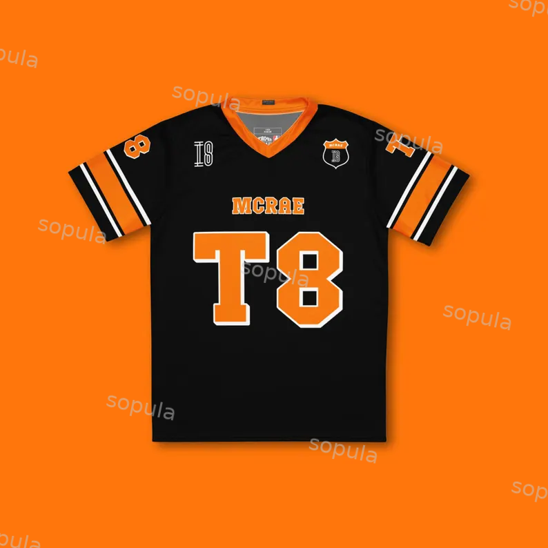 Vintage T8 Mcrae Hockey Football Graphic BlokeCore V-Neck Jersey - SOPULA