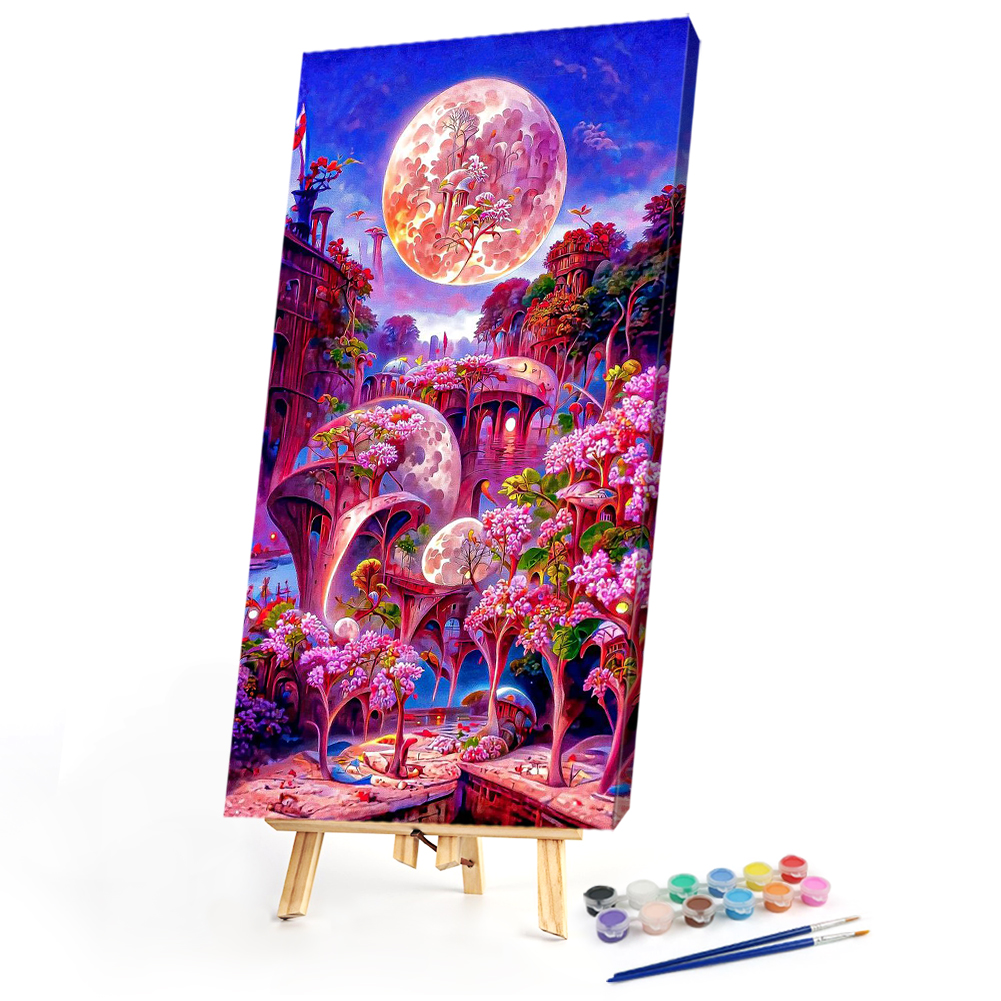 

40*80CM - Paint By Numbers - Flower Town (Big Size), 501 Original