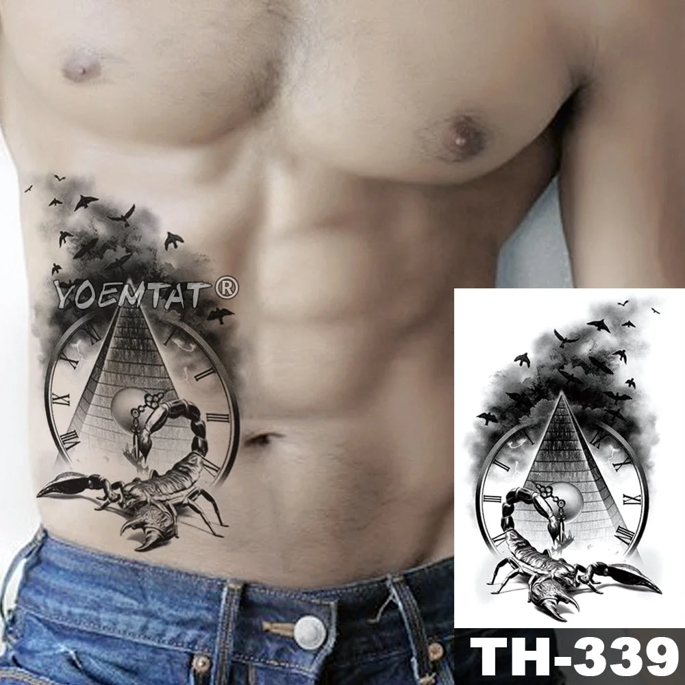 Forest Shadow Wolf Temporary Tattoo Sticker For Men Women Owl Lion Waterproof Fake Henna Tiger Animal Body Art Tatoo Decal
