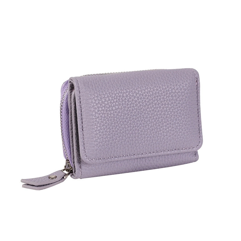 Women’s Solid Color Pu Leather Zipper Wallets