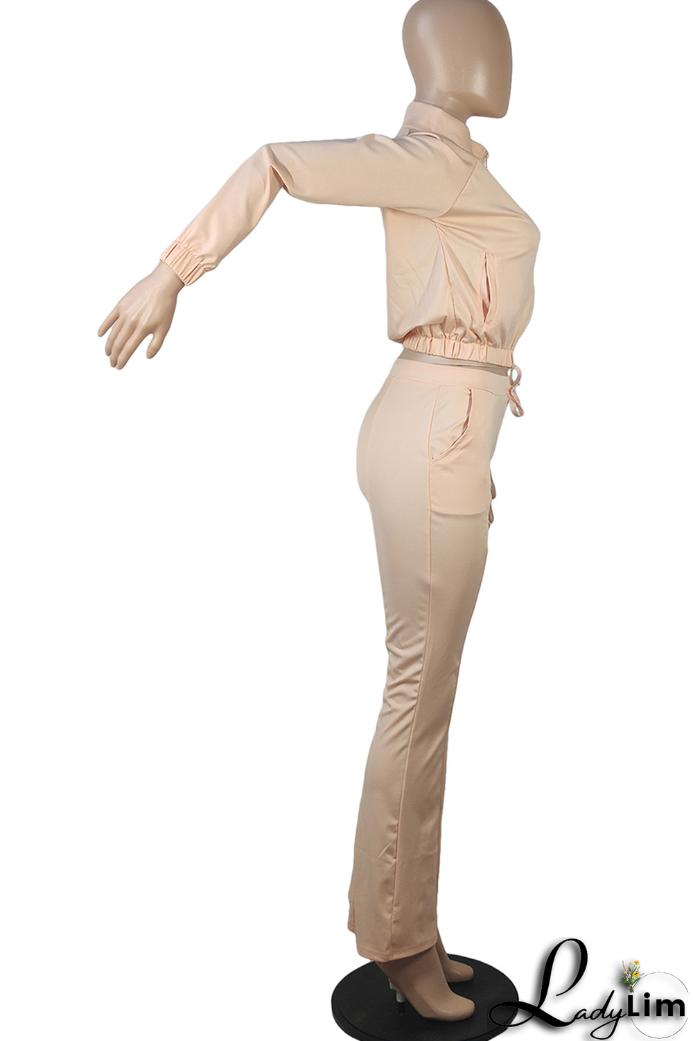 Black Fashion Print Patchwork Turndown Collar Long Sleeve Two Pieces