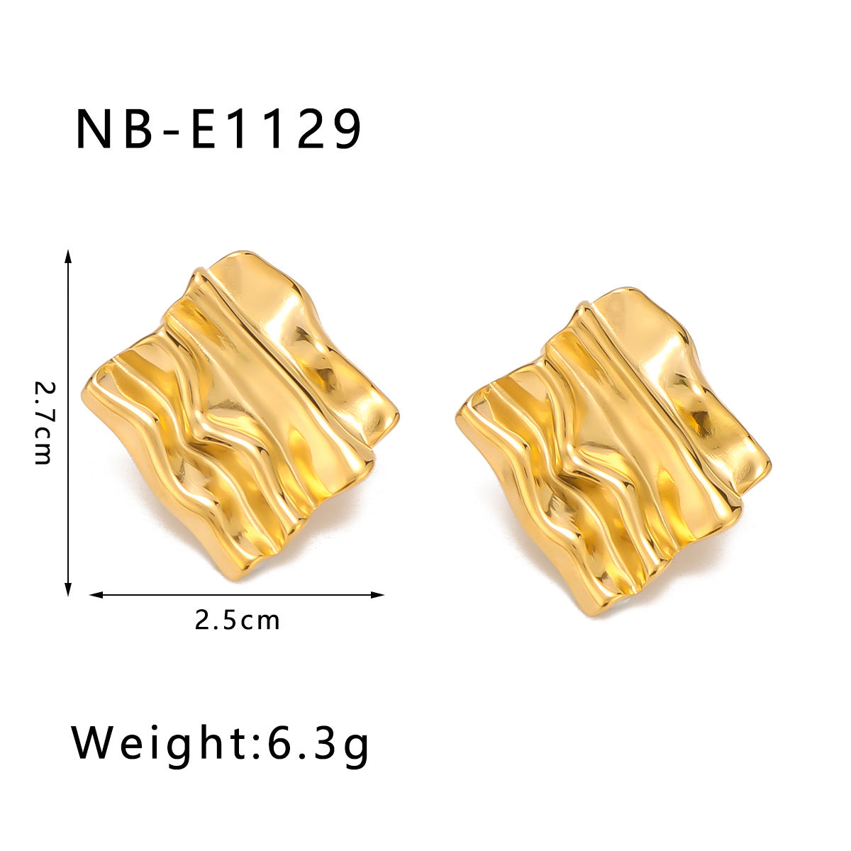 IG Style Quadrilateral Rhombus Geometric Leaf Stainless Steel Electroplating Earrings