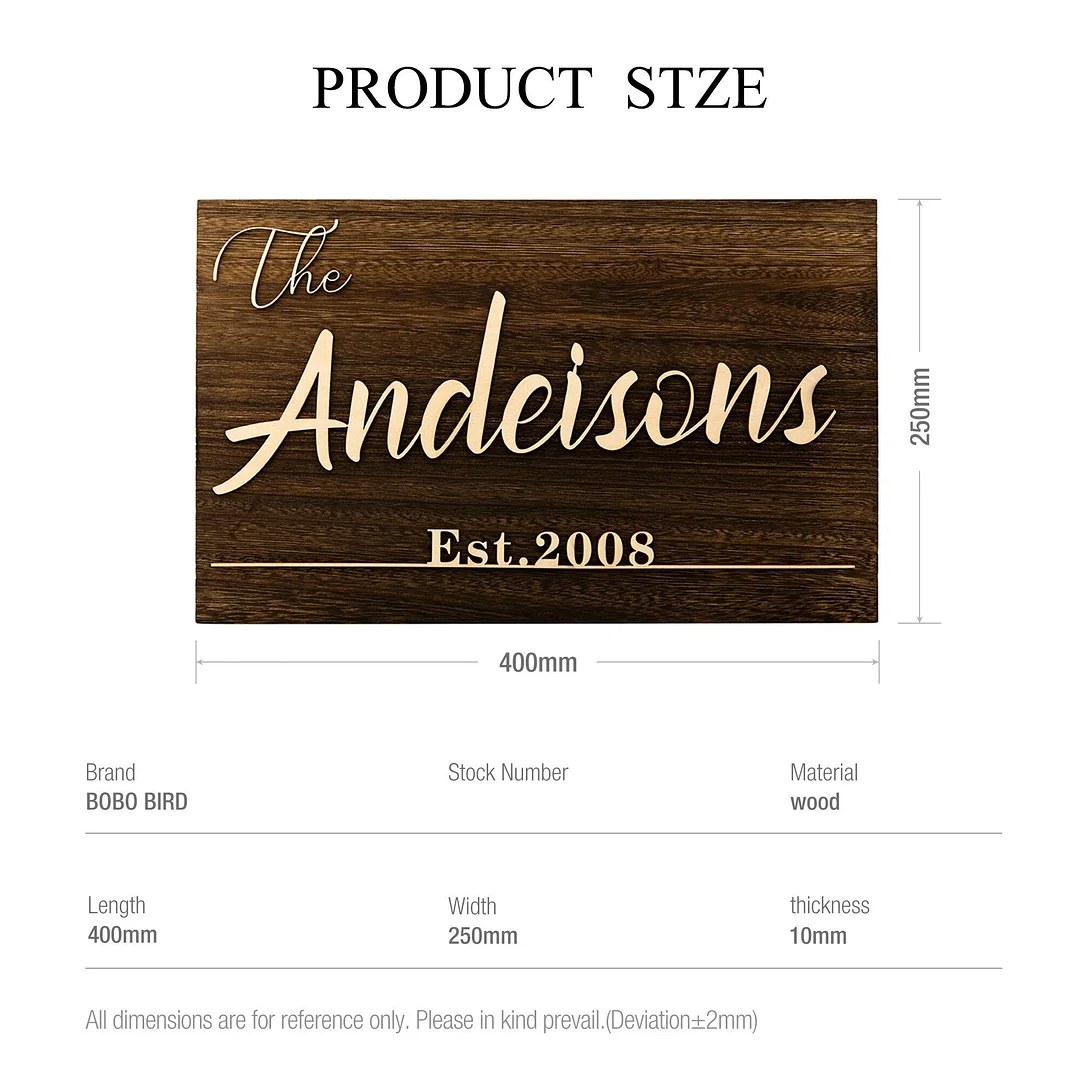 Personalized Wooden Family Name Sign Wall Decor Customized Sign Wood Letter Plate Wall Sticker Home Decoration Accessories