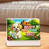 Dog 2027 DIY Paper Diamond Painting Calendar Set Special Shaped Drill Monthly Flip Tabletop Calendar Kit Handmade for Adults Beginners Gift Home Office Decor