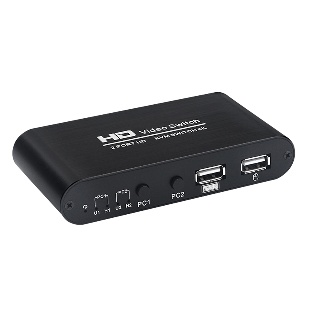 2 Port USB HDMI-Compatible KVM Video Switcher for Printer Keyboard Mouse, 501 Original