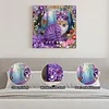 Purple Cat Art Diamond Painting Kit for Adults Home Decor 25x25cm With Frame