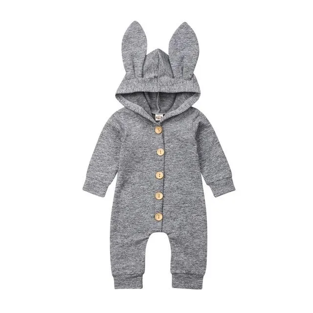2019 Baby Spring Autumn Clothing Newborn Baby Girl Boy Long Ears Hooded Rompers Long Sleeve Cute Bunny Jumpsuit Warm Outfits