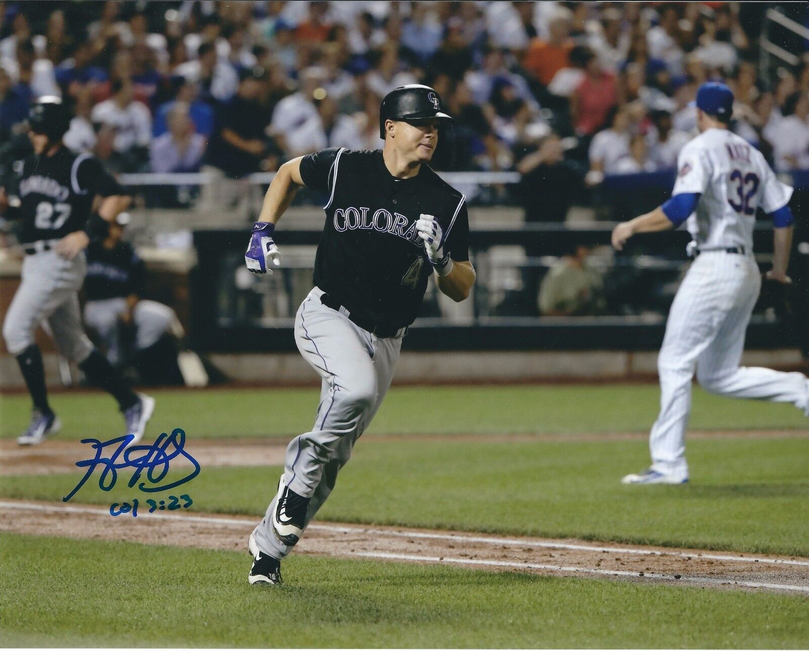 Signed 8x10 NICK HUNDLEY Colorado Rockies Autographed Photo Poster painting - COA