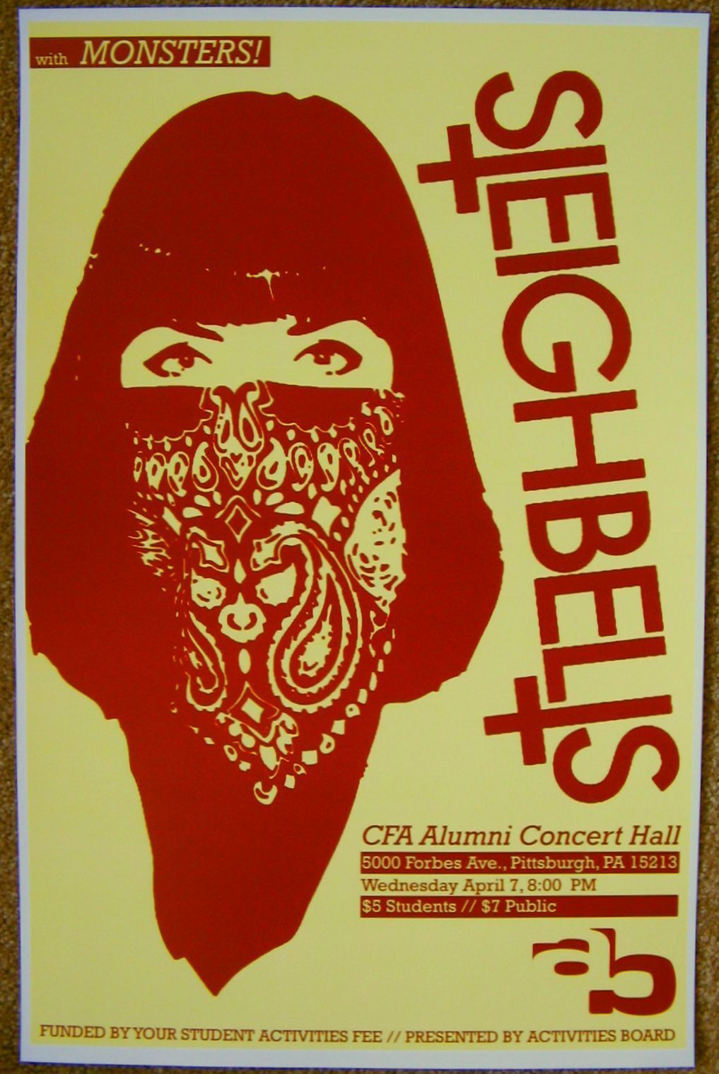 SLEIGH BELLS 2010 Gig POSTER Concert Pittsburgh Pennsylvania