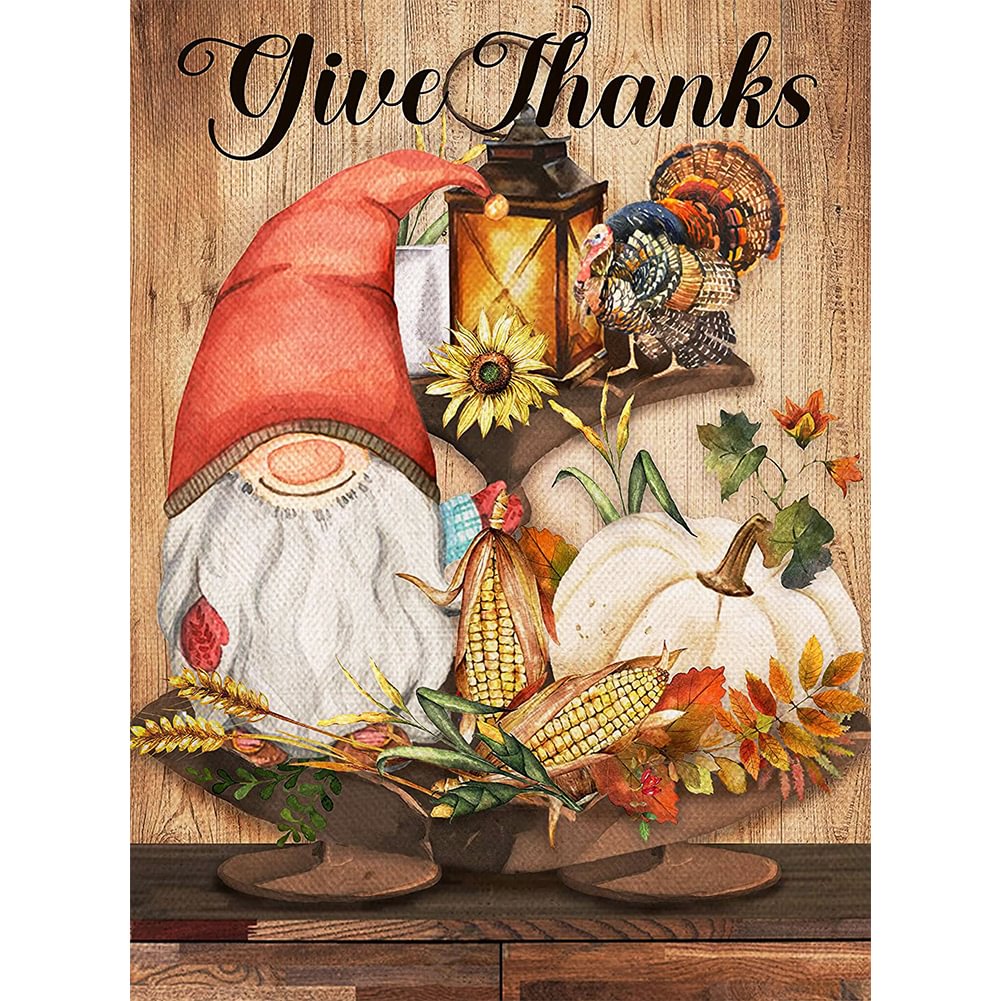 Thanksgiving Gnome - Full Round - Diamond Painting(30*40cm)