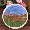 【Limited Stock Sale】Dutch Tulips-DIY Embroidery Kit with Pattern Cotton Threads Needles Hoop 35*35cm/13.78*13.78in tapestrymarket